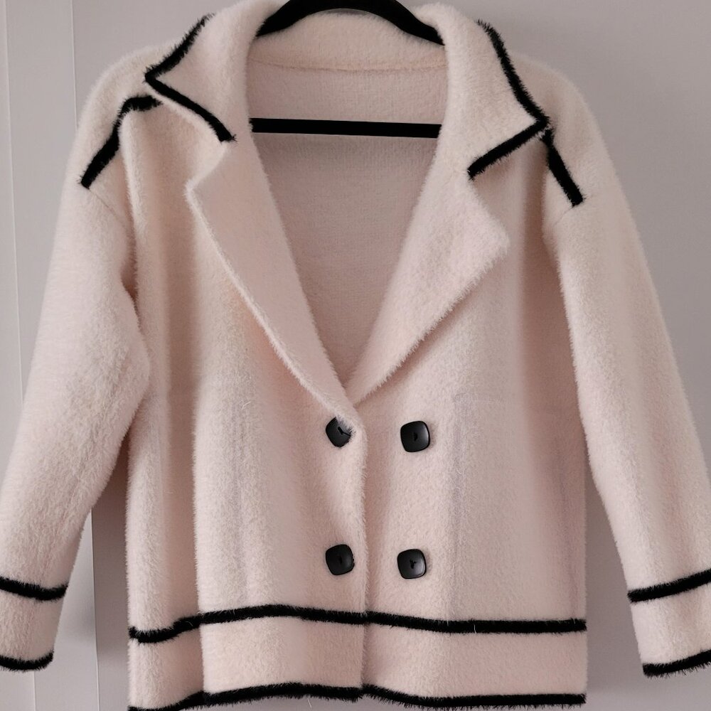 White Mink Fleece Cardigan